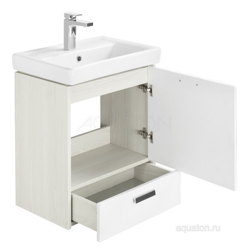 Тумба с раковиной Aquaton Йорк 55 М 1A170801YOAV0 белый, ясень фабрик